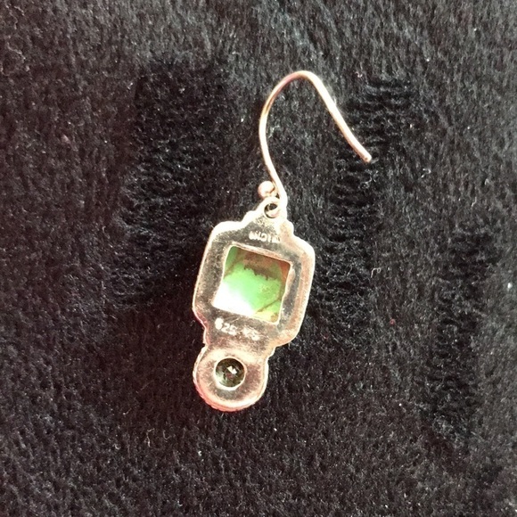 SHIVAM Genuine Gemstone Turquoise Sterling Silver Dangle Earrings NIB - Picture 3 of 3